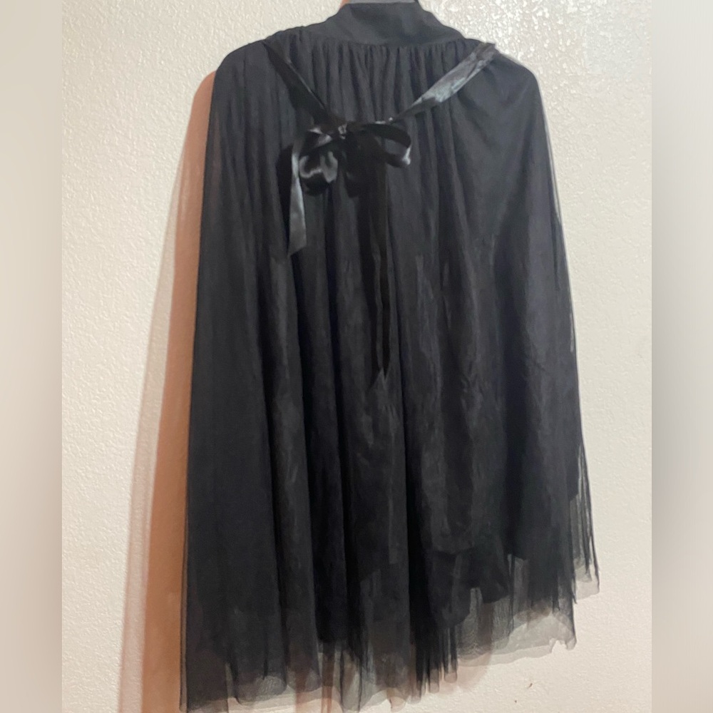 Black Tulle Midi Skirt
